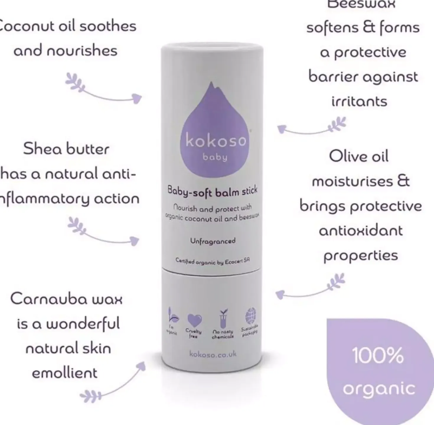 Kokoso Baby Twist Up Unfragranced Balm 13 g