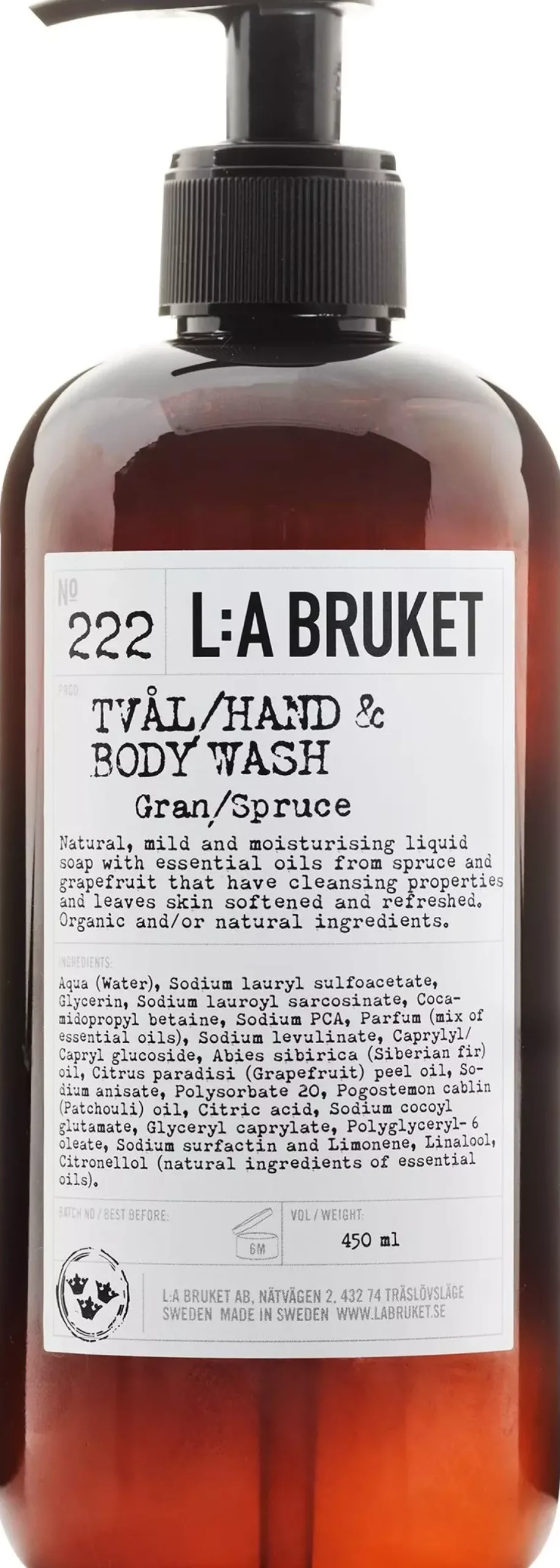 L:a Bruket Hand & Body Wash 222 Spruce 240 ml