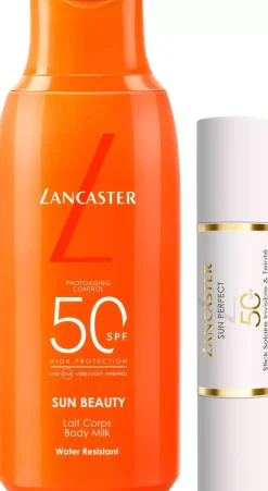 Lancaster Sun Perfect Beauty SPF50 Bundle Body Milk 175 ml & Clear & Tinted Duo Stick 12 g