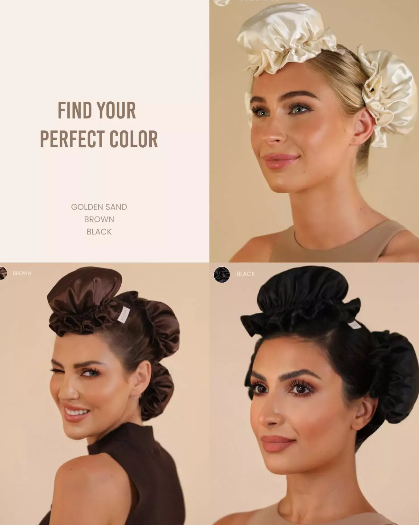 Lenoites Heatless Curling Rods with Caps 3-Pack Set Golden Sand