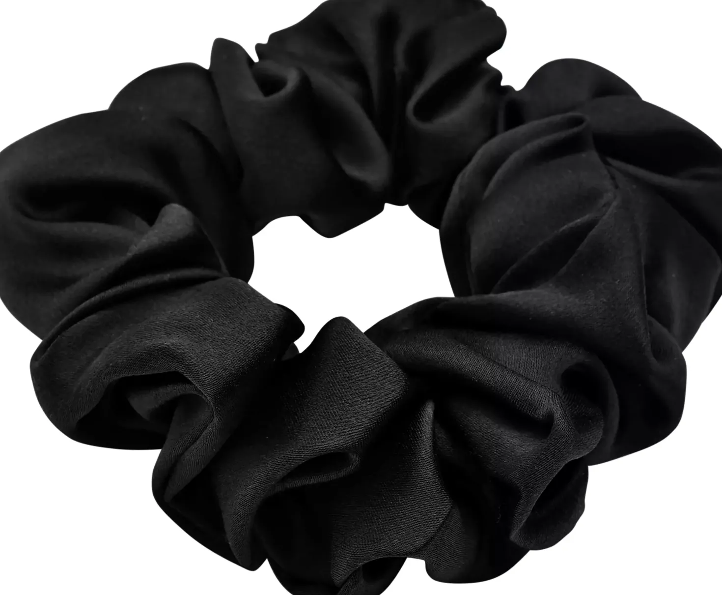 Lenoites Mulberry Silk Scrunchie Black