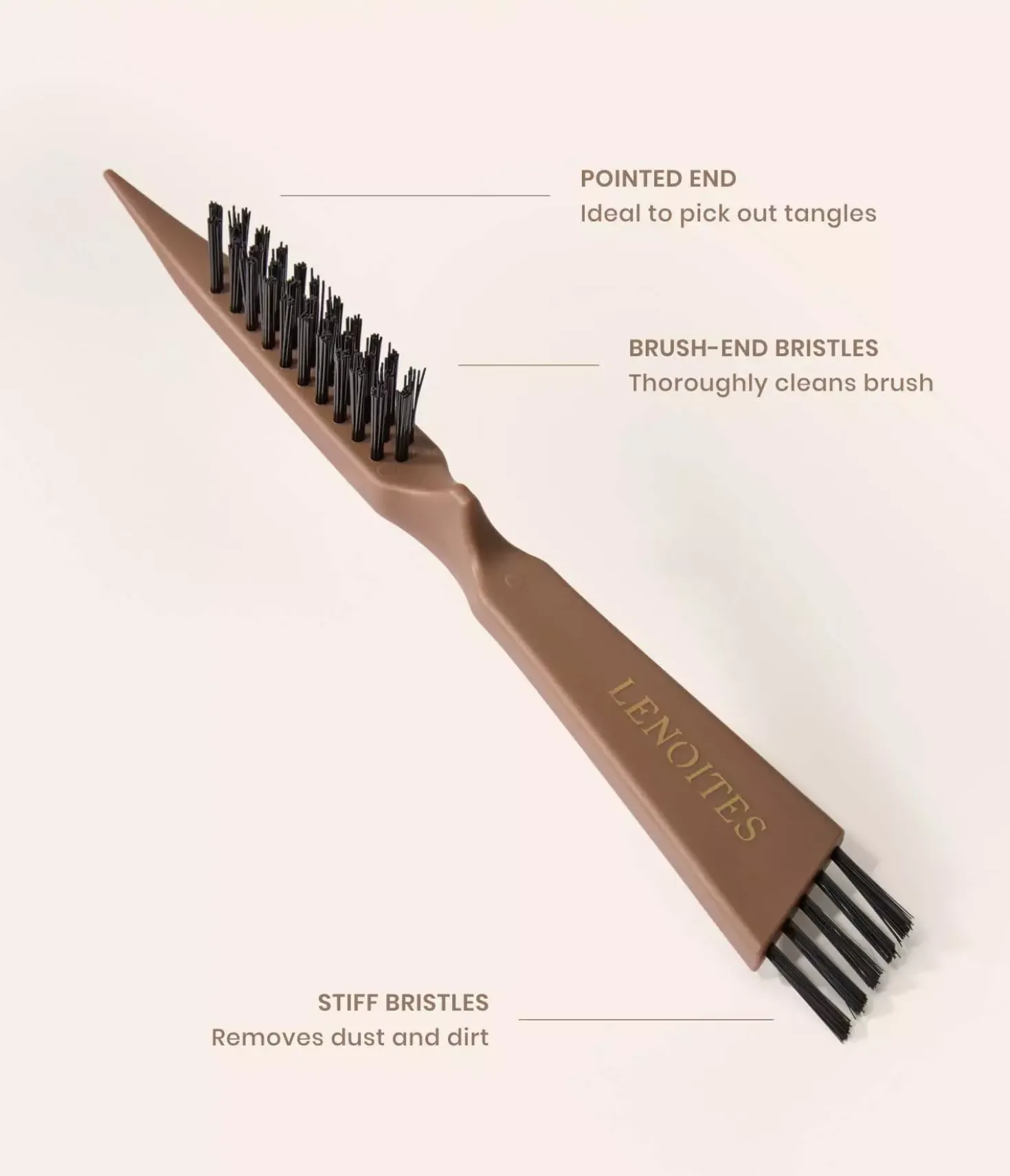 Lenoites Wild Boar Hair Brush with Cleaning Tool Limited Edition