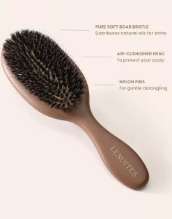 Lenoites Wild Boar Hair Brush with Cleaning Tool Limited Edition