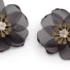 Lily and Rose Organza botanical earrings Black