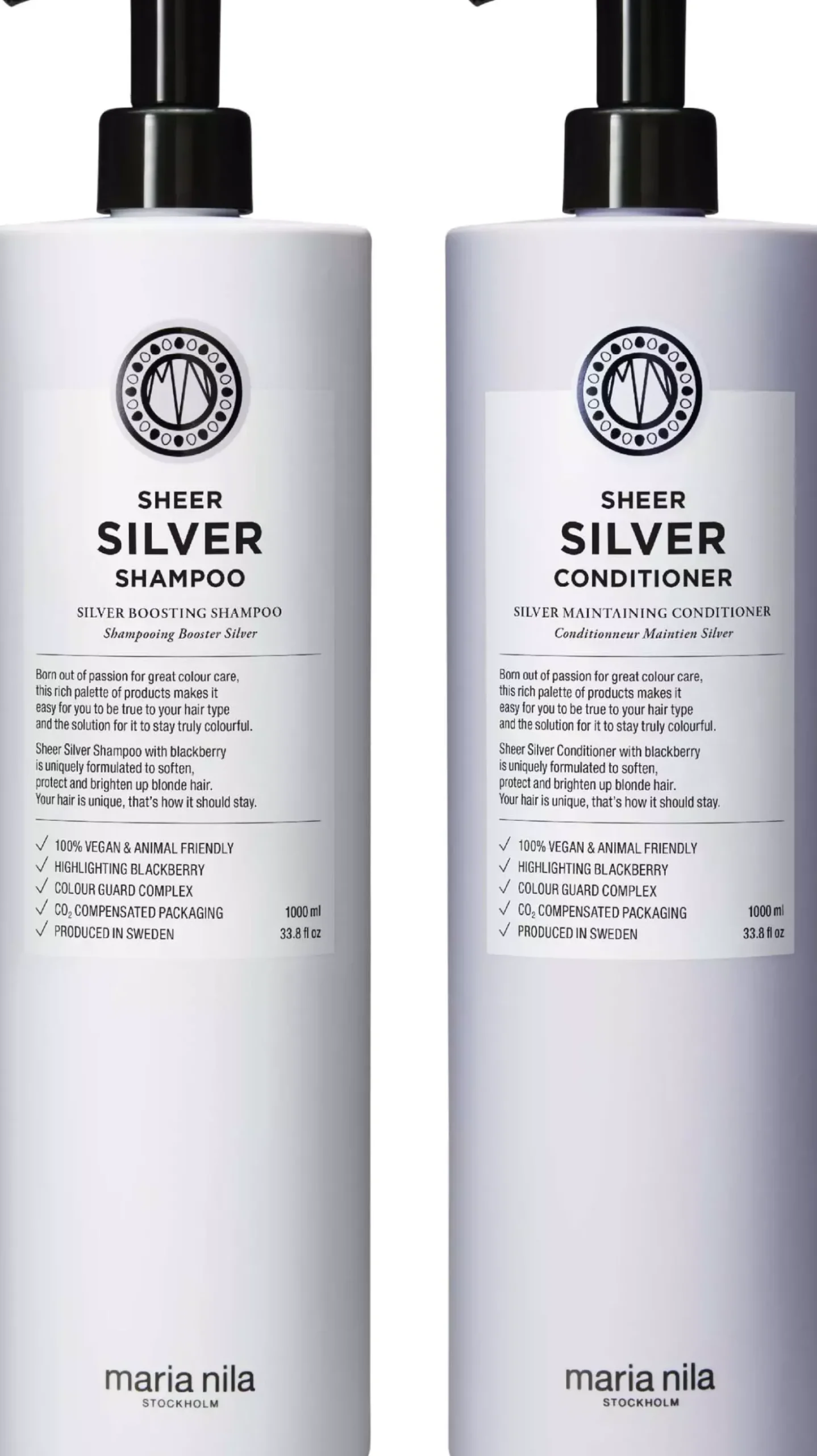 maria nilaSheer Silver Bundle Shampoo 1000 ml & Conditioner 1000 ml