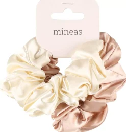 Mineas Scrunchie satin 2 pcs Cream/beige