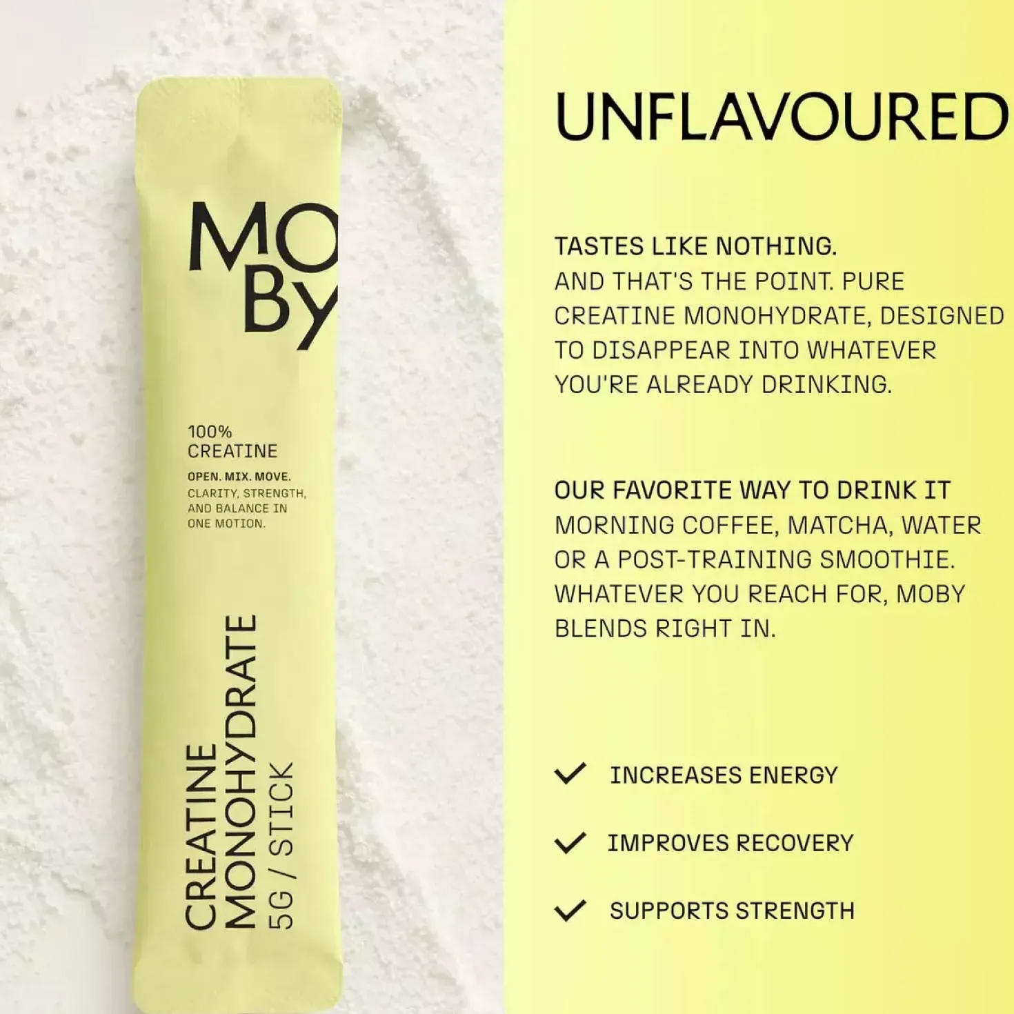 MOBY Kreatin Monohydrat Stickpacks 30 stk