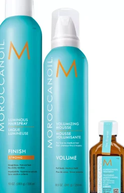 Moroccanoil Bundle Hairspray 330 ml & Volume Mousse 250 ml & Treatment Oil 25 ml
