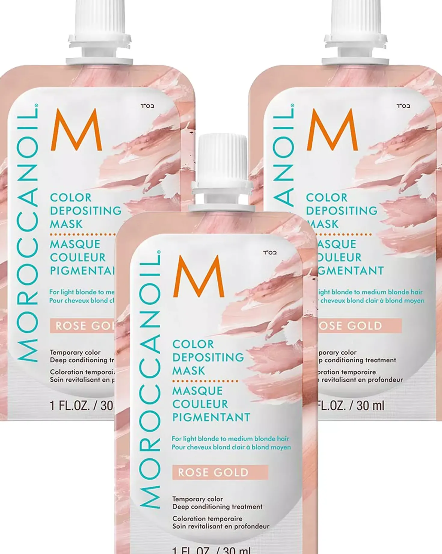 Moroccanoil Color Depositing Mask Rose Gold 30 ml x 3