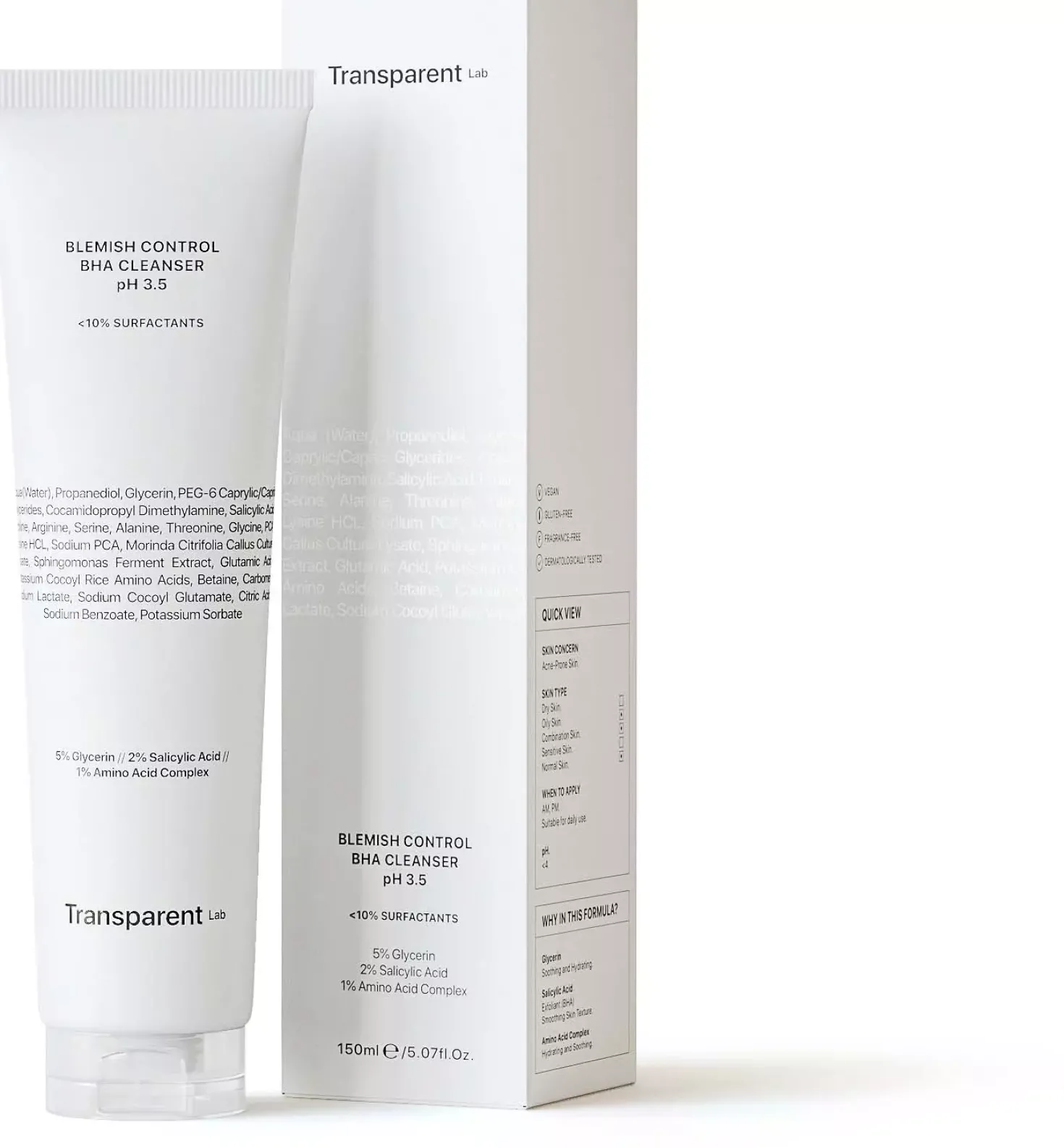 NICHE BEAUTY LABTransparent Lab Blemish Control Bha Cleanser Ph 3.6 150 ml