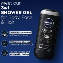 NIVEAMEN Active Clean Shower Gel 250 ml