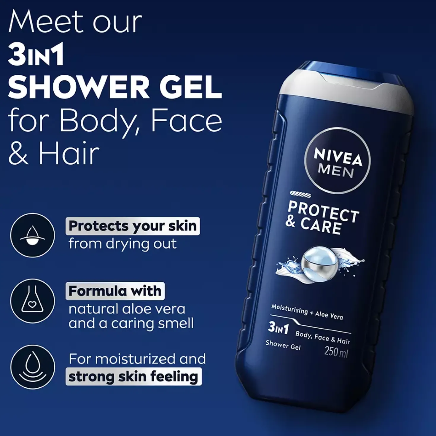 NIVEAMEN Protect & Care Shower Gel 250 ml