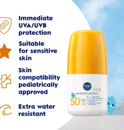 NIVEASUN Solskydd Kids Sensitive Sun Roll-On SPF50+ 50 ml