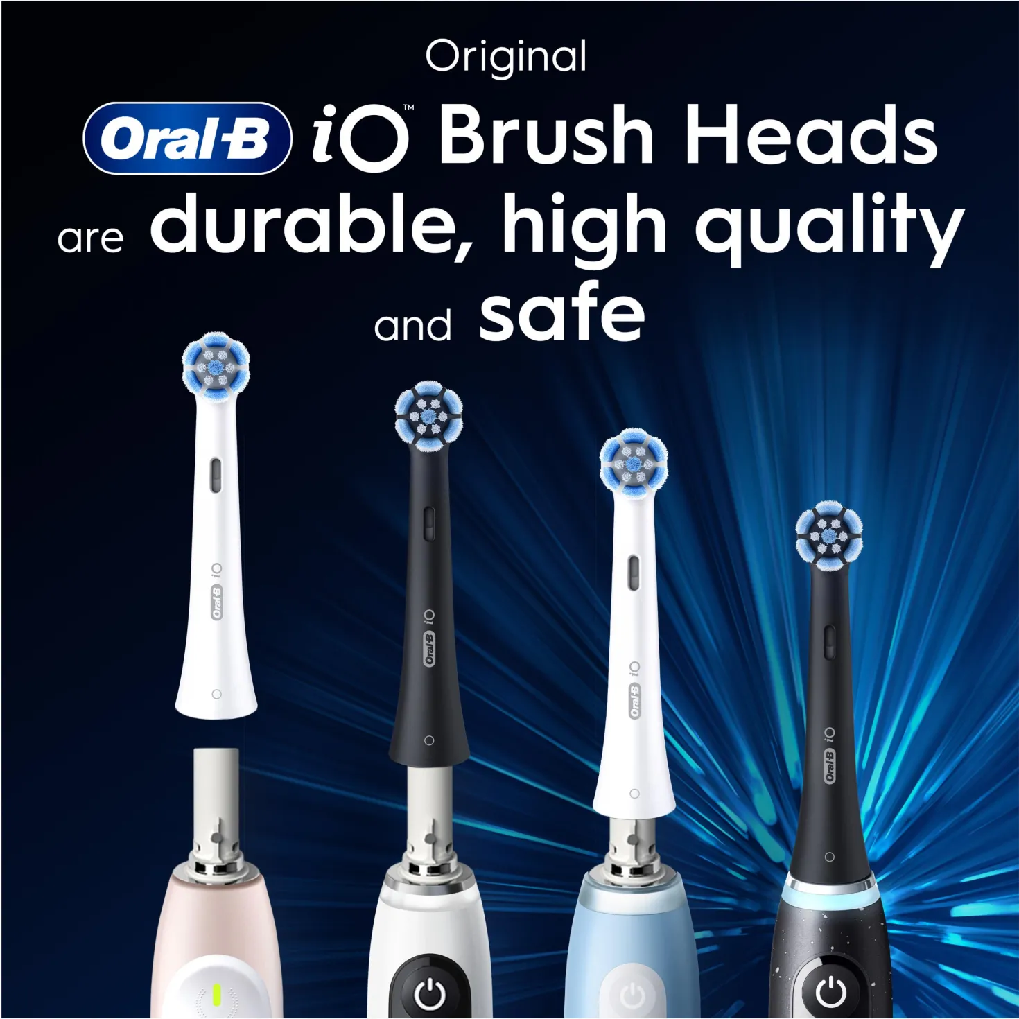 Oral B iO Gentle Care Toothbrush Heads Black 3 stk