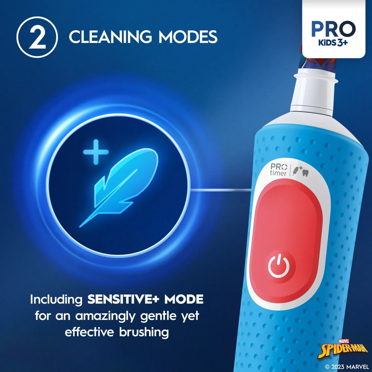 Oral B Pro Kids Electric Toothbrush 2 Brush heads Marvel Spider-Man