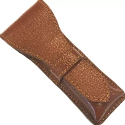Parker Shaving Leather Pouch Brown for Safety Razors