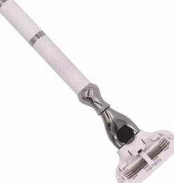 Parker Shaving 77L - Women's White & Chrome Handle Venus Compatible Razor