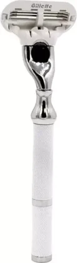 Parker Shaving 77L - Women's White & Chrome Handle Venus Compatible Razor