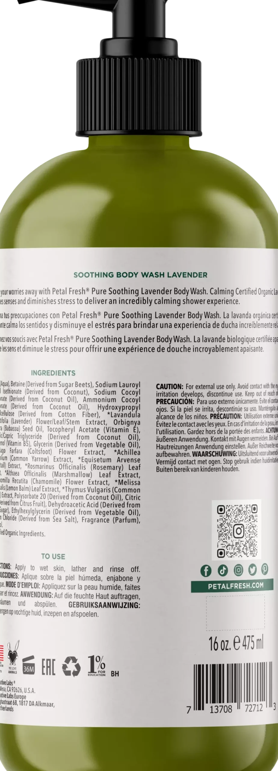 Petal FreshPure Lavender Body Wash 475 ml
