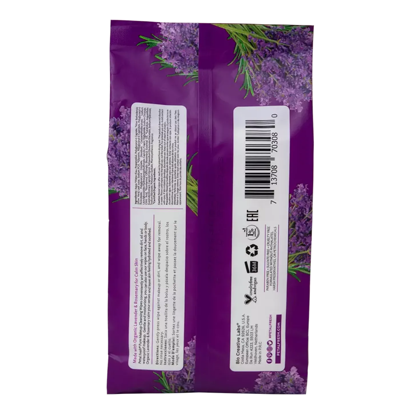 Petal FreshPure Lavender & Rosemary Makeup Removing Wipes