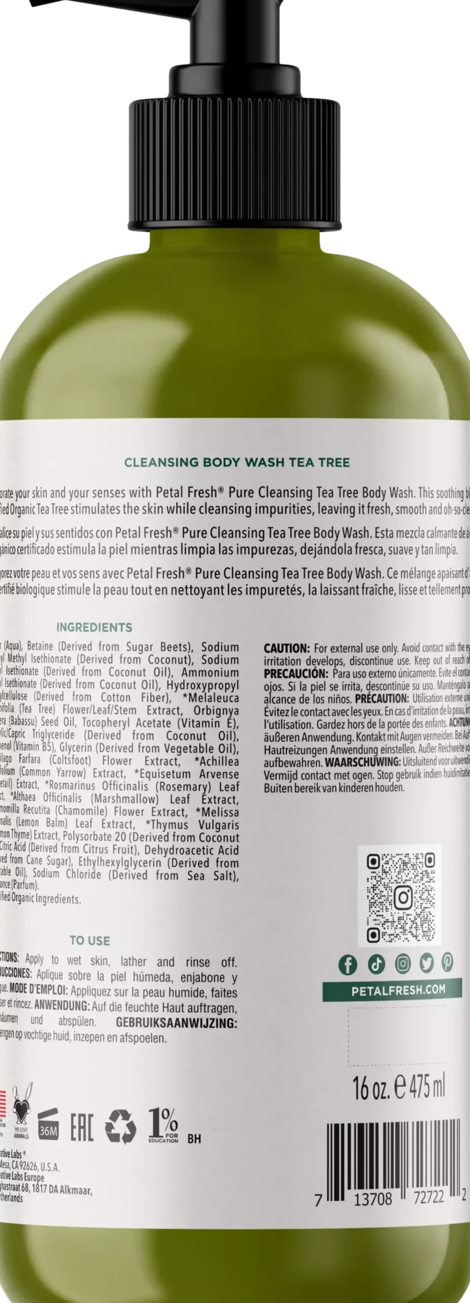 Petal FreshPure Tea Tree Body Wash 1000 ml