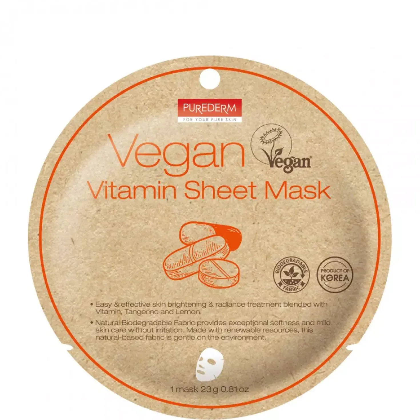 Purederm Vegan Vitamin Sheet Mask