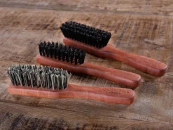 Quintus MMXV Beard Brush Pearwood with Handle Wild Boar Bristles