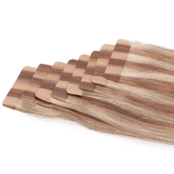 Rapunzel of Sweden Premium Tape Extensions Straight / Classic Tape 4 cm / 8 pieces 50 cm M7.3/10.8 Cendre Ash Blonde Mix