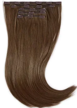 Rapunzel of Sweden Vegan Clip-ins Straight / Medium Volume / 5 pieces 50 cm Brown Ash Blonde Balayage B5.1/7.4