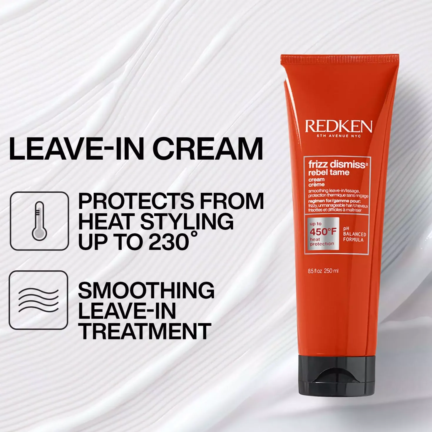 RedkenFrizz Dismiss Rebel Tame Heat Protective Leave-In Cream 250 ml