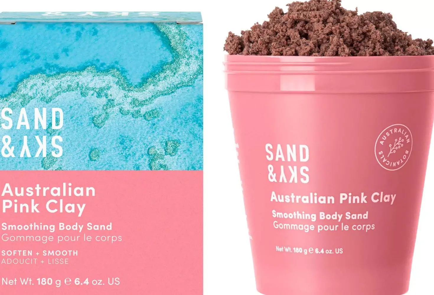 Sand & SkyAustralian Pink Clay Smoothing Body Sand 180 g