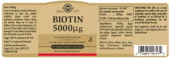 Solgar Biotin 5000 µg Vegetable Capsules 50 stk