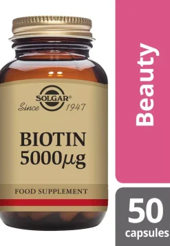 Solgar Biotin 5000 µg Vegetable Capsules 50 stk