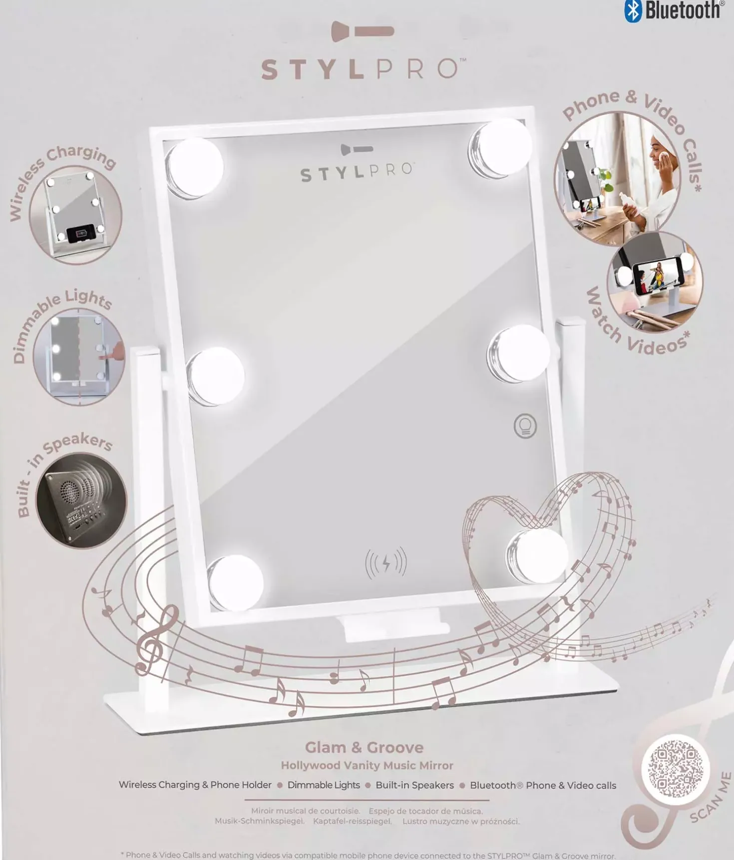 STYLPRO Glam & Groove Hollywood Vanity Music Mirror