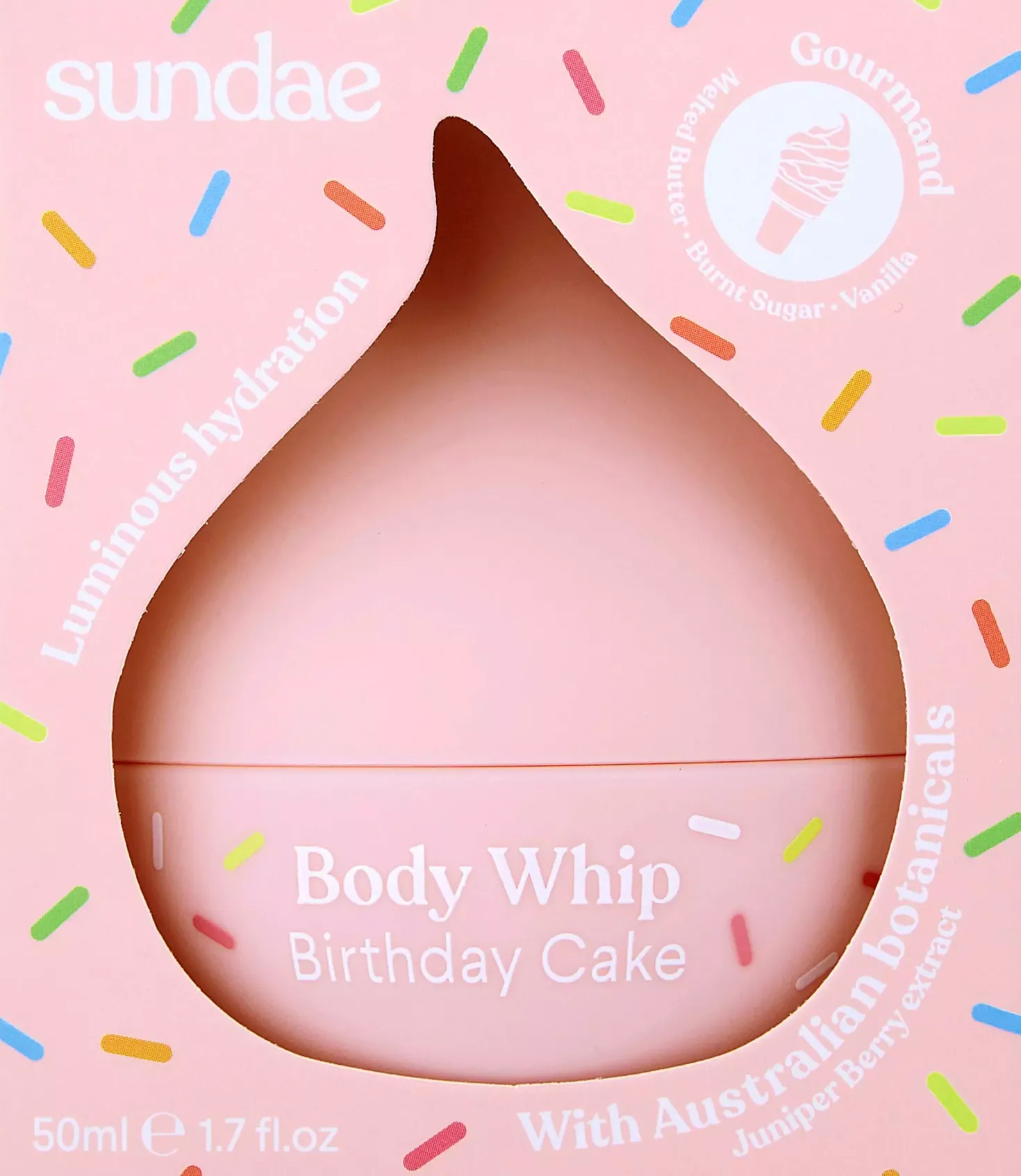 Sundae MINI Birthday Cake Body Whip Moisturiser 50 ml