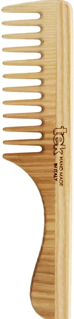Tek Wooden Detangling Comb With Handle Wide Teeth