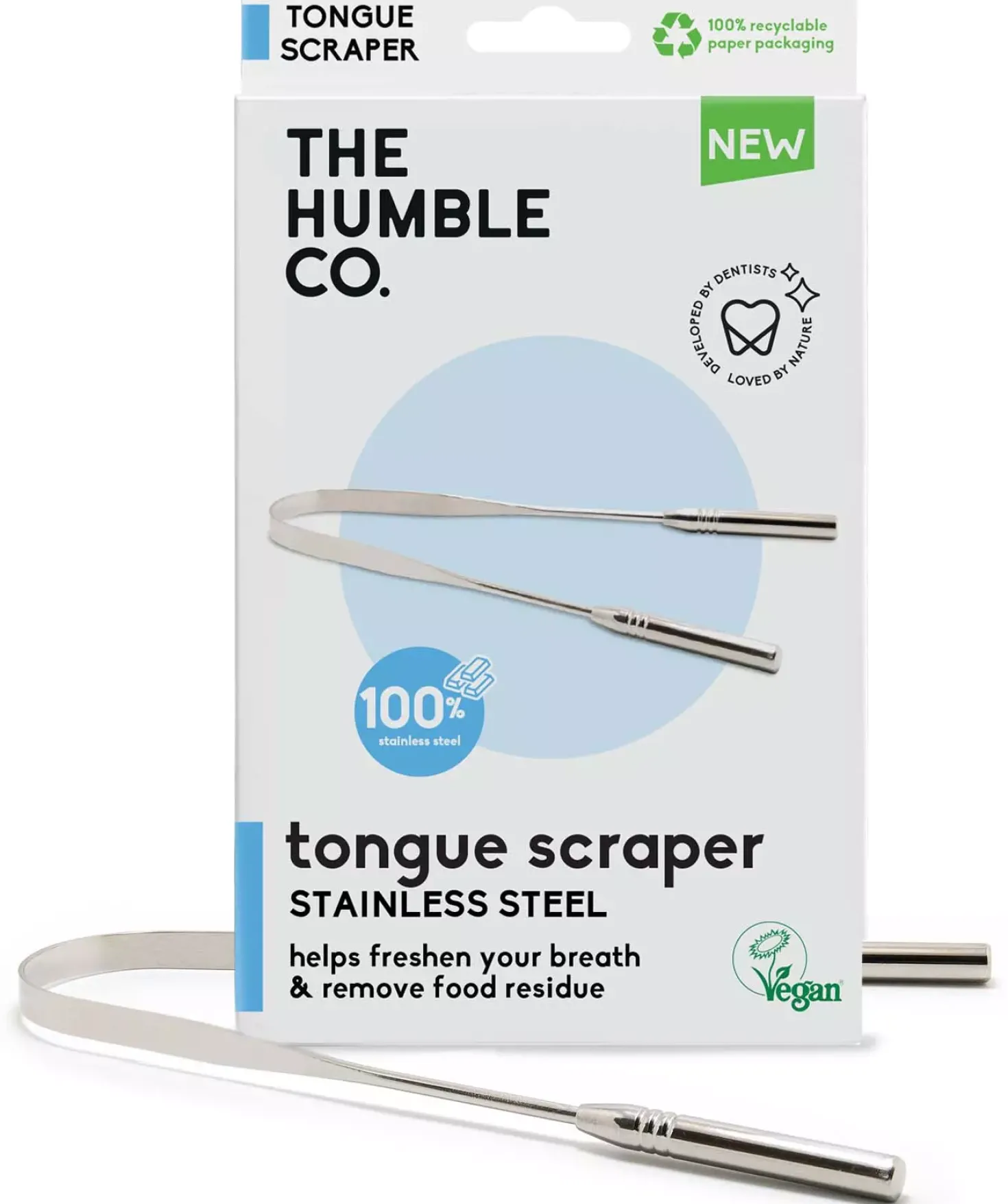 The Humble Co. TONGUE SCRAPER 100% STAINLESS STEEL