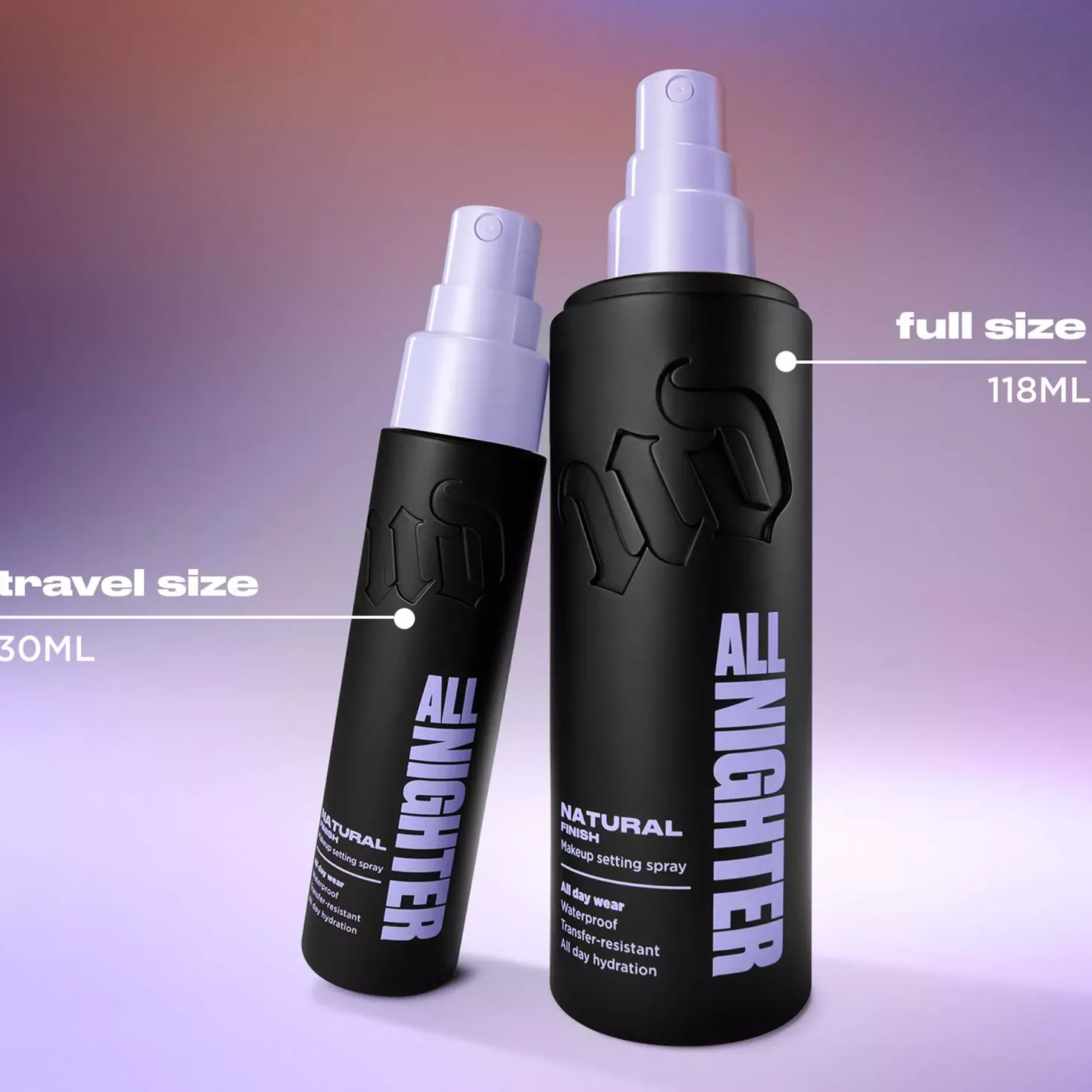 Urban Decay All Nighter Setting Spray Natural 118 ml & Travel Size 30 ml