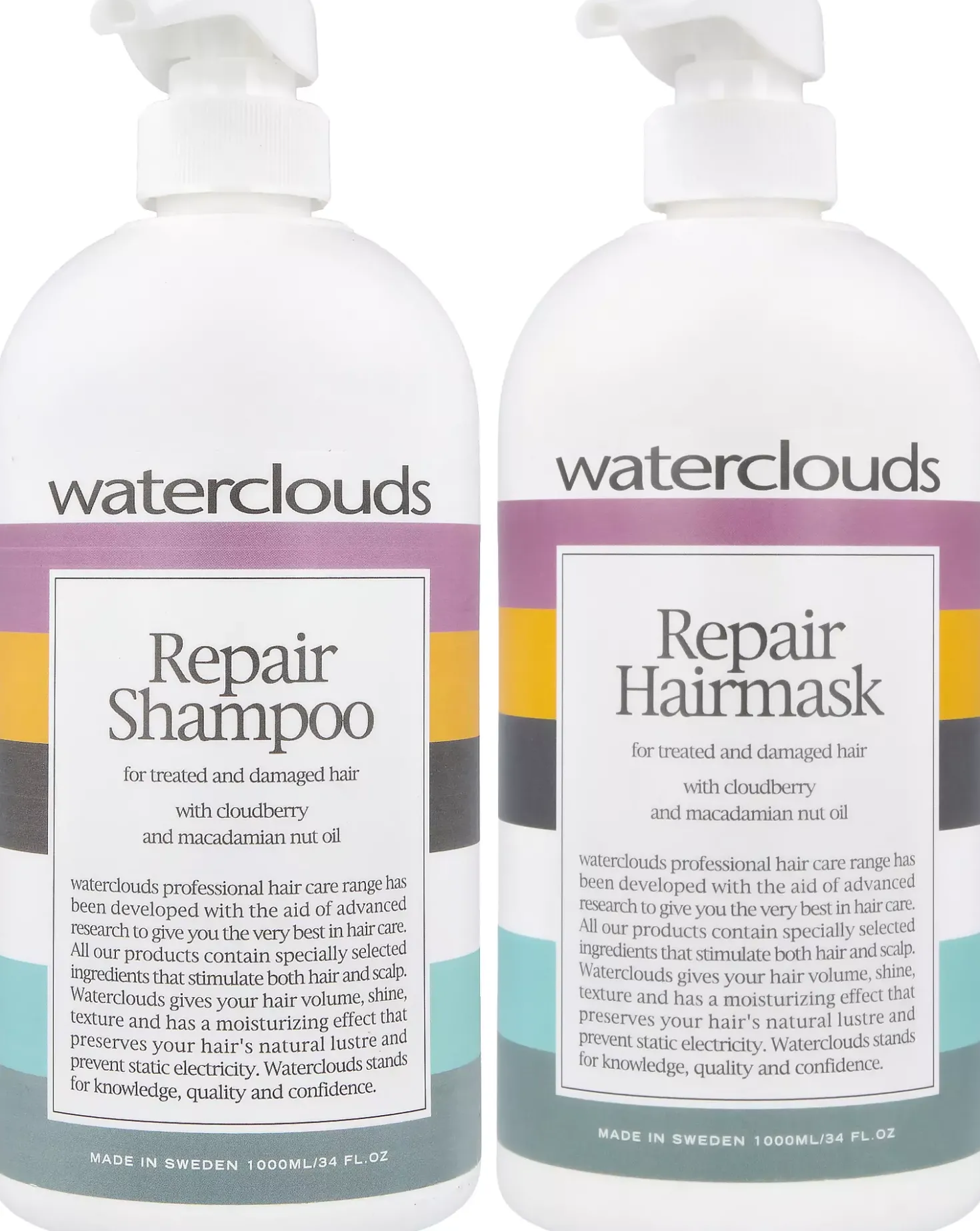 WatercloudsRepair Shampoo 1000 ml & Hairmask 1000 ml