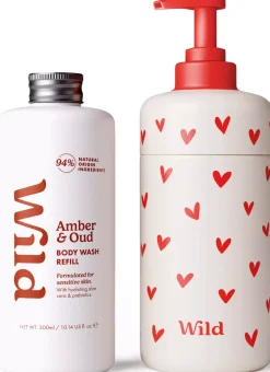 Wild Body Wash Love Heart Case Amber & Oud 300 ml