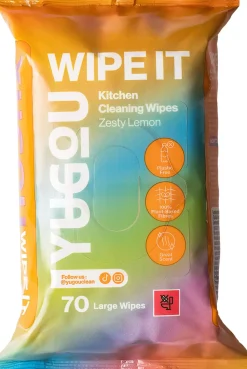 YUGOU WIPE IT Kitchen Cleaning Wipes Zesty Lemon 70 stk